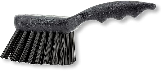 SPARTA 40541EC03 Plastic Scrub Brush, Utility Brush, Kitchen Brush With Hanging Hole For Cleaning, 8 Inches, Black - (Pack of 1)