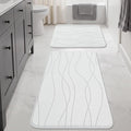 YIHOUSE Bathroom Rugs Set 2 Piece, Memory Foam Bath Mat White | 17x24& 20x32, Ultra Soft, Absorbent, Non-Slip, Machine Washable, for Bathroom, Sink and Toilet