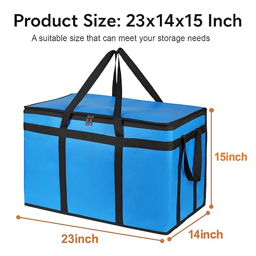 Bodaon Large 3-Pack Insulated Food Delivery Bag, XXXL Pizza Cooler Bags, Rideshare Delivery Bag, Thermal Cold/Hot Styrofoam Carrier for Travel/Shopping/Catering/Car, Warmer/Frozen