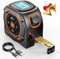 Laser Tape Measure 2-in-1, 197Ft Laser & 16Ft Digital Tape Measure | LCD Display, Pythagorean Mode, Area/Volume Calculation, USB-C Rechargeable, For Woodworking and Construction