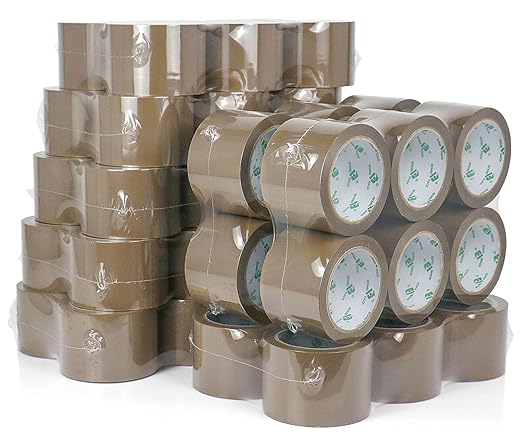 BOMEI PACK Wide Brown Packing Tape 3 inch, 48 Refills Rolls Bulk Shipping Tape for Heavy Duty Packaging, Moving, Shipping and Storage, 2.4 Mil x 60 Yards