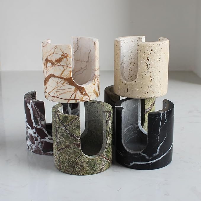 Nawgnail Natural Marble Travertine Sponge Holder for Kitchen Counter, Drying Rack, Sponge Caddy for Sink Organizer - Nero Portoro Marble