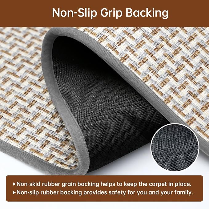 eqivei Kitchen Rugs and Mats Non Skid Washable Set of 2 PCS, Absorbent Runner Rugs for Kitchen, Front of Sink, Kitchen Mats for Floor, 17.3"x 47"+17.3"x 29" (Gray)