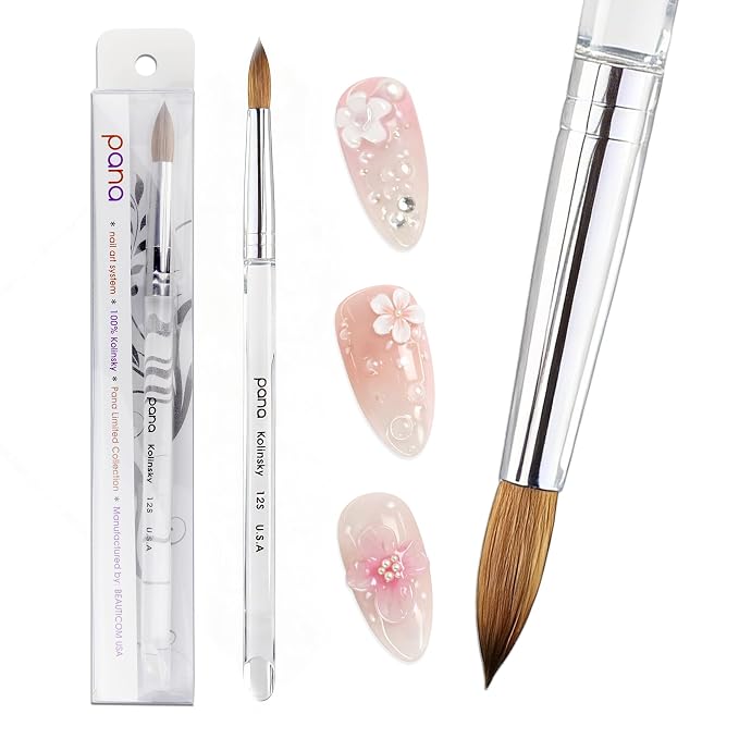 pana Finest Kolinsky 100% Pure Kolinsky Acrylic Nail Brushes (Round Shape) (Size # 12)