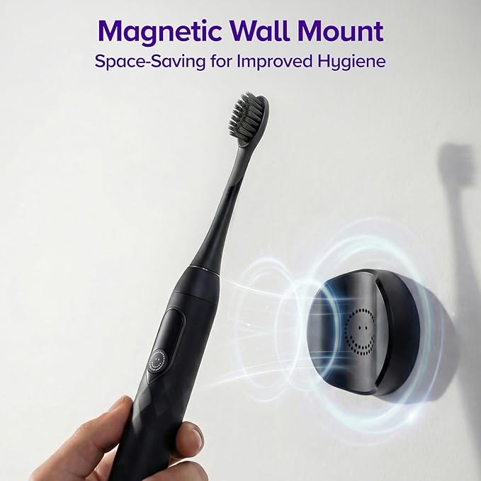Burst Pro 2.0 Sonic Toothbrush for Adults (Black) | Electric Toothbrush with Smart Pressure Sensor | Soft Bristles | 5 Modes/Refined Scoring System | USB-C Charging | Magnetic Wall Mount