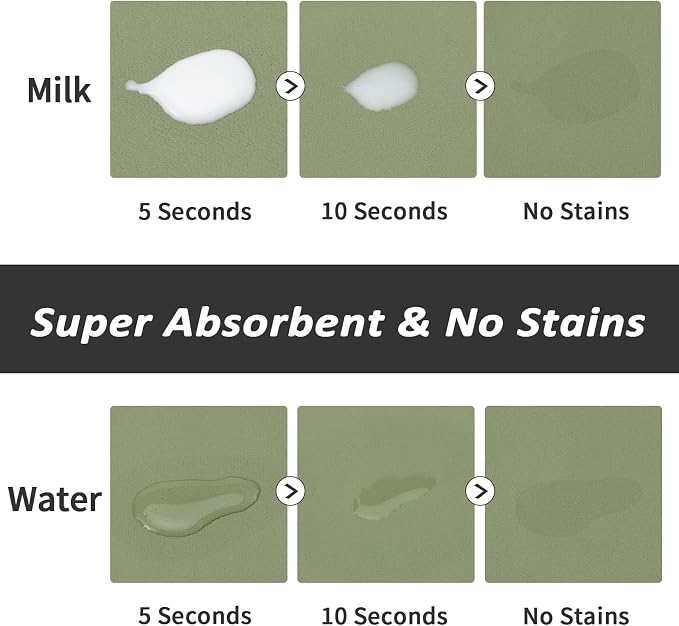 HotLive Dog Food Mat - Absorbent Cat Mat for Food and Water, No Stains Pet Feeding Bowl Mat, Easy to Clean Pet Placemats, Quick Dry Dog Water Dispenser Mat for Messy Drinkers | Paw Green 16"x 24"