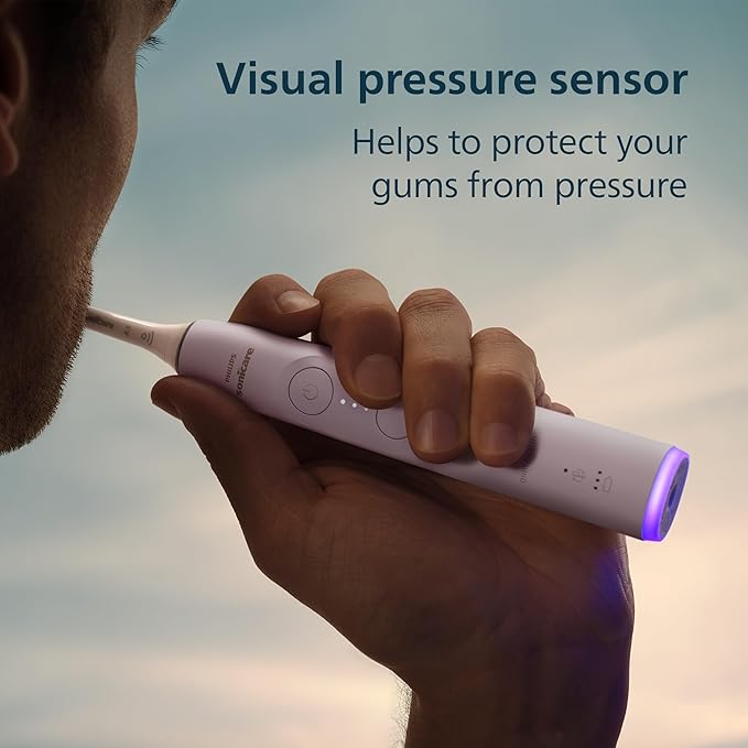 Philips Sonicare 7300 Series Electric Toothbrush - Next-Generation Sonicare Technology, Pressure Sensor, 12 Brushing Settings, SmarTimer, 21-Day Runtime, Travel Case, Light Pink, HX7422/04