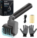 Electric Grill Brush for Outdoor, 3-Speed Control, 304 Stainless Steel Cordless BBQ Grill Brush with No-Shed Bristles, 150-Mins Runtime Grill Cleaning Brush for Deep Cleaning Grates (Black)