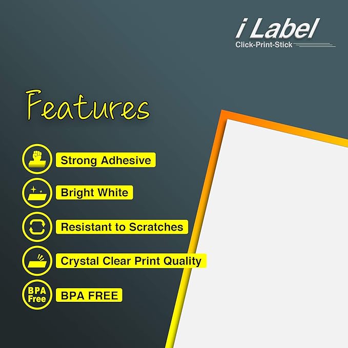8.5" x 11" Full Sheet Label Sticker Paper for Laser & Inkjet Printers[600 Sheets,600 Labels]