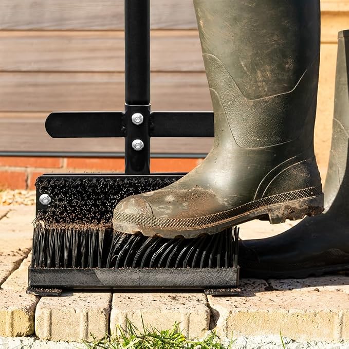 FORZA Compact Boot Scraper Tool |Brush Wiper and Cleaner Kit for Sports and Outdoor Footwear – Effective Mud and Dirt Remover for Boots Shoes and Cleats (Black, with Replacement Brushes)