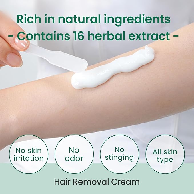 SUZUKI HERB LABORATORY Hair Removal Cream (8.1 OZ / 230g) and Premium Hair Minimizing Lotion (3.52 FL. OZ / 100mL) with Pineapple and Soymilk for Sensitive Skin, Made in Japan