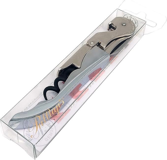 Pulltap's Genuine Classic 500 Waiter's Corkscrew – Double-Hinged Wine Key with Hinged Foil Cutter – Patented Design – Made in Spain – Chrome (Cromado)