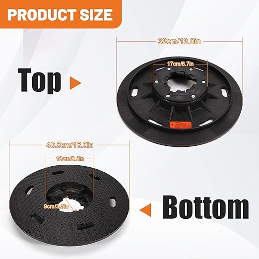 16" Floor Buffer Pad Driver Replacement for Malish 782016 w/NP-9200 Universal Clutch Plate, Fit for Most 17" Floor Buffers/Rotary Sanders, Harpoon Style for Hardwood/Concrete/Tile