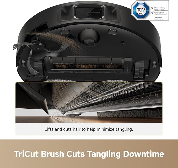 DREAME L60 Ultra FE Robot Vacuum and Mop, Auto-Empty and 100℃ Self-Cleaning Mop, 30,000Pa Suction, Obstacle Avoidance and 360° Navigation, Corner to Edge Deep Cleaning, TriCut Brush, Black