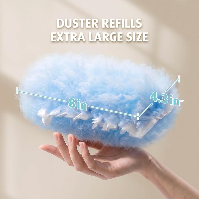 Duster Refill for Swiffer Duster, 60 Count, Not Include Handle Dusters | Electrostatic Duster 2 Side 360° Duster Refills, Disposable Multi Surface Dusters for Cleaning, Unscented