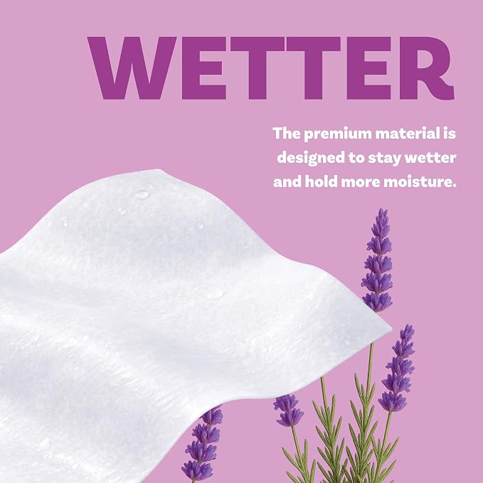 Extra Large Bath Wipes for Adults Bathing No Rinse - 80 Ultra Thick Disposable Body Cleansing Wipes for Men, Women & Elderly - Great for Gym, Camping, Post Surgery - Lavender