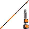 4-12 ft Long Telescopic Extension Pole // Multi-Purpose Extendable Pole with Universal Twist-on Metal Tip // Lightweight and Sturdy // Best Telescoping Pole for Painting, Dusting and Window Cleaning