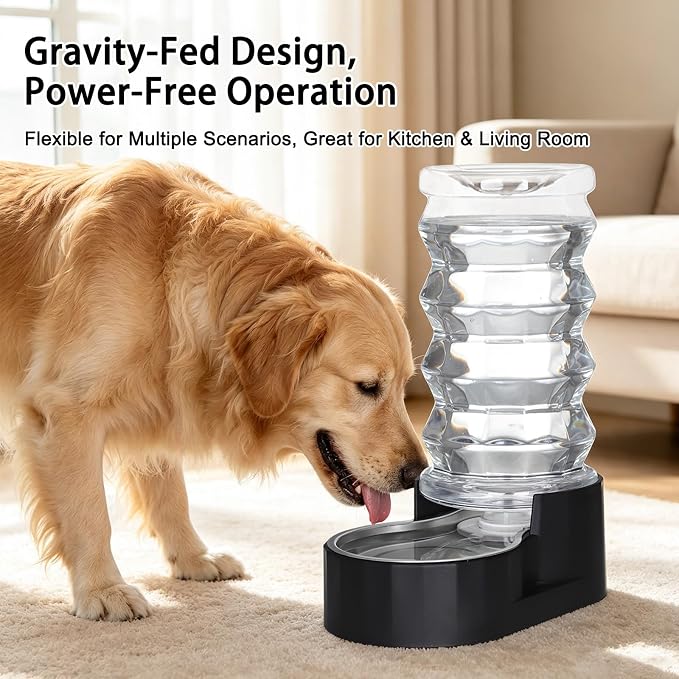 RIZZARI 8L Dog Water Bowl Dispenser:Spill Resistant Multi Pet Solution | Cleaner Drinking Water / Dishwasher Safe Bowl / Auto-Refill with No Pump / Spill Resistant / No Electricity