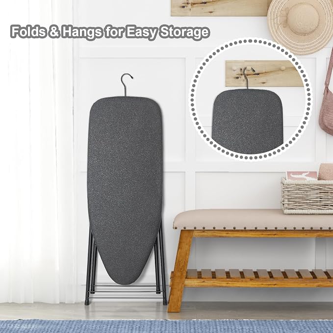 Duwee 13"×35" Ironing Board Small with Heat Resistant Cover Thicken Padding | Folding Compact Ironing Board,Light Weight,Easy to Storage