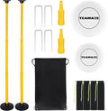 Flying Disc Game Set with Height-Adjustable Poles & Score Tracker | Outdoor Bottle Toss Game for Beach, Lawn, Camping, Polish Horseshoes Set for Family & Friends Party Games