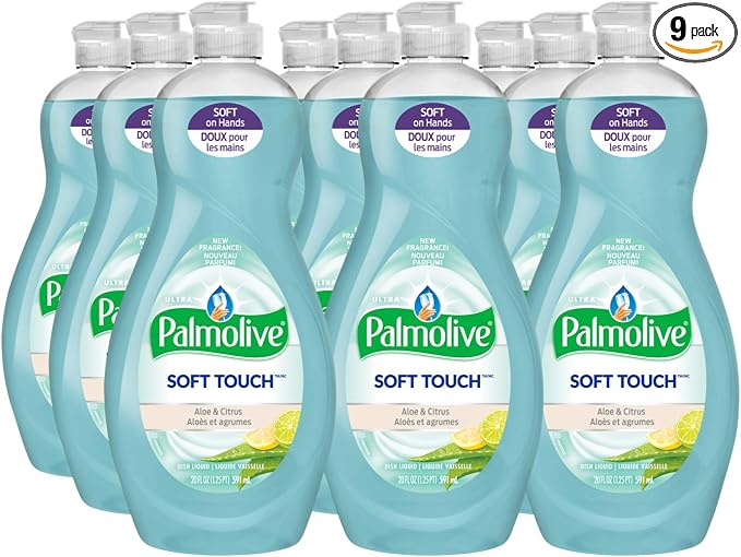 Palmolive Ultra Soft Touch Dish Soap, Aloe and Citrus - 20 Fluid Ounce (9 Pack)