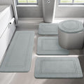 YIHOUSE Light Grey Memory Foam Bathroom Rug Set, 5 Piece Absorbent NonSlip Bath Mat for Bathroom, Washable Dry Quickly