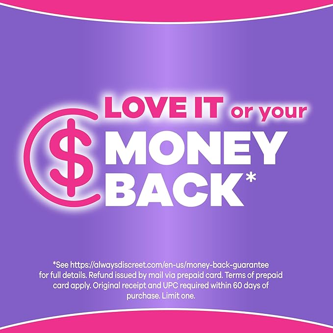 Always Discreet Adult Diapers for Women, Incontinence Underwear, Postpartum Essentials, Disposable Briefs, Max Absorbency, Bladder Leak Protection, Small/Medium, 32ct