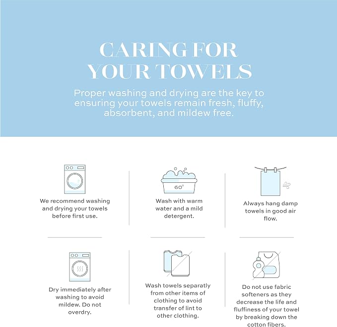 White Classic Luxury Bath Towels Set of 4 Large - 700 GSM Cotton Ultra Soft Bath Towels 27x54 | Highly Absorbent and Quick Dry | Hotel Towels for Bathroom Luxury, Plush Shower Towels, Light Blue