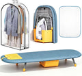 Small Ironing Board with Iron Holder, Tabletop Ironing Board with Iron Rest Pad, Compact Foldable Iron Board for Travel Home with Protective Press Cloth Sapce Saving (Blue)