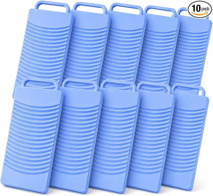 Japanese Plastic Washboard, 10 Pack Made in Japan Laundry Wash Boards for Hand Washing Clothes, Portable Scrub Board for Socks, Underwear, Baby Clothes, Travel, Camping & RV Laundry