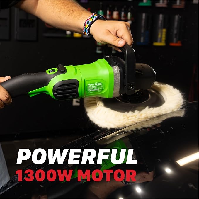 Maxshine M1300 Pro Rotary Polisher – 7” 1300W Car Buffer with 6-Speed Control, 5/8” Thread – Auto Detailing Tool for Cars, Trucks & SUVs, Paint Correction, Swirl & Scratch Removal, Glossy Shine