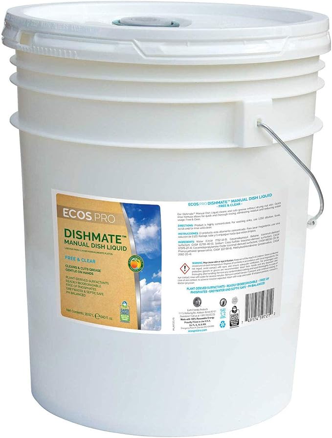 Liquid Dish Detergent, 5 gal., Unscented