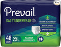 Prevail Daily Protective Underwear - Unisex Adult Incontinence Underwear - Disposable Adult Diaper for Men & Women - Maximum Absorbency - XX-Large - 12 Count (Pack of 4)