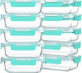 M MCIRCO 10-Pack 22 Oz Glass Meal Prep Containers with Lids - Microwave, Oven, Freezer & Dishwasher Safe - Green