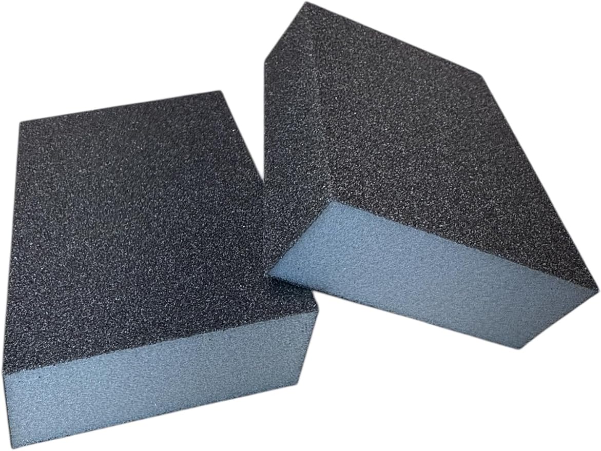 Black Cut Dual Angle Medium/Fine Sanding Sponge, 3 inch x 5 inch x 1 inch. 100 Count Box.