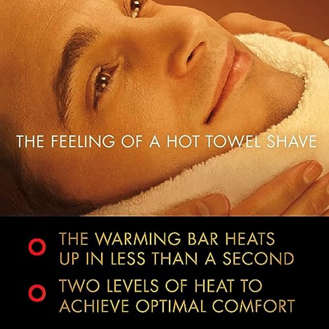 Gillette Heated Razor for Men, Deluxe Travel Shave Kit by GilletteLabs, 1 Handle, 2 Blade Refills, Charging Dock, Case