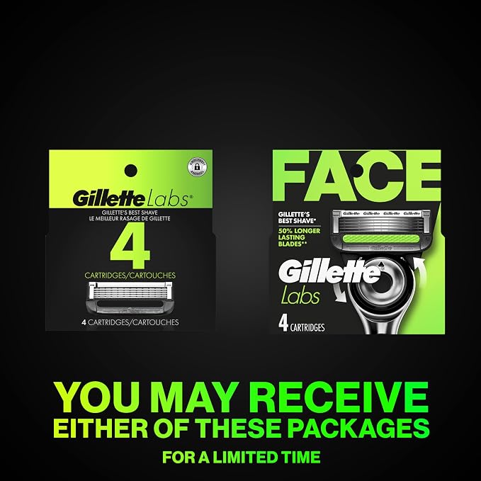 Gillette Labs Razor Blade Shaving Refills for Men, 4 count
