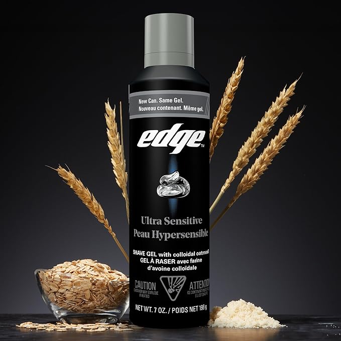 Edge Shaving Gel for Men, Ultra Sensitive with Colloidal Oatmeal, (6 Pack) - Shave Gel For Men That Moisturizes, Protects and Soothes To Help Reduce Skin Irritation