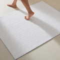 TYUU Large Bathroom Rugs Non Slip Washable Bath Rugs Super Absorbent Bathroom Rug Thin Quick Dry Low Pile Bath Mats, White 36"x60"