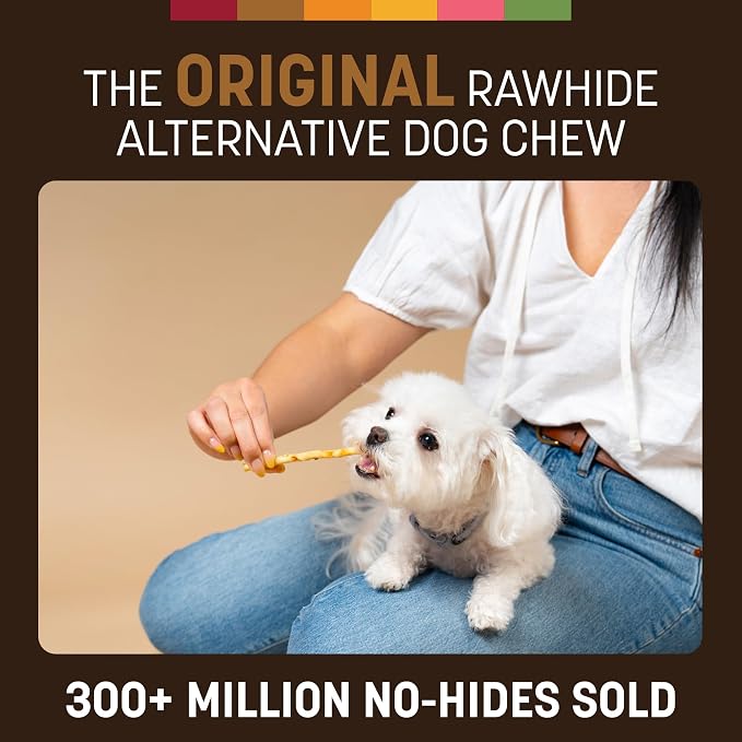 Earth Animal No Hide Stix - Long Lasting Rawhide Free Small Dog Chews Sticks, Venison - 80 Count Extra Value Pack