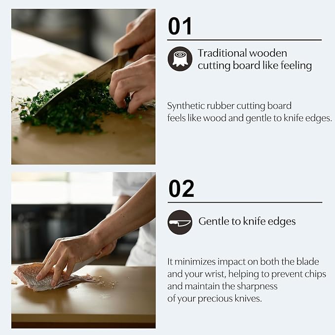 Asahi Cookin Cut Rubber Cutting Board, NE05101, Home Use, Made in Japan M 15.0 x 8.3 x 0.5 inches (38cm x 21cm x 1.3cm)