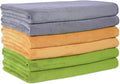 JML Microfiber Towels, Bath Towel Sets (6 Pack, 27" x 55") - Extra Absorbent, Fast Drying, Multipurpose for Bath, Swimming, Fitness, Sports, Yoga, Grey, Yellow, Green | Hanging Loop, Extra Absorbent, Fast Drying, Lint-free, Use for Pool, Swimming, Fitn...