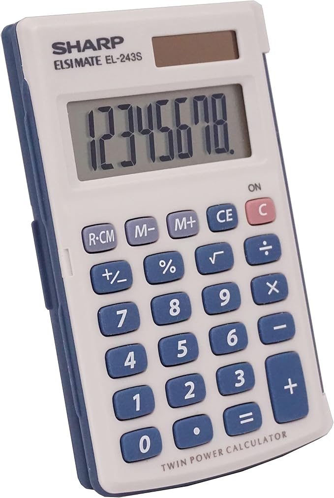 Sharp Calculators EL-243SB 8-Digit Pocket Calculator (Pack of 3)