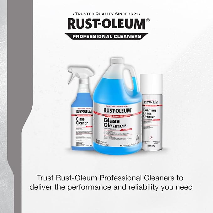 Rust-Oleum Professional Cleaners Foaming Glass Cleaner | 20oz Aerosol Can | Professional Strength | Ammonia-Free | Fresh Scent