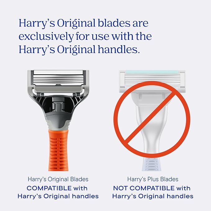 Harry's Original Razor Blades for Men - 24 Razors (4 Count, Pack of 6) - Premium Razor Blade Refill Cartridges - German Engineered