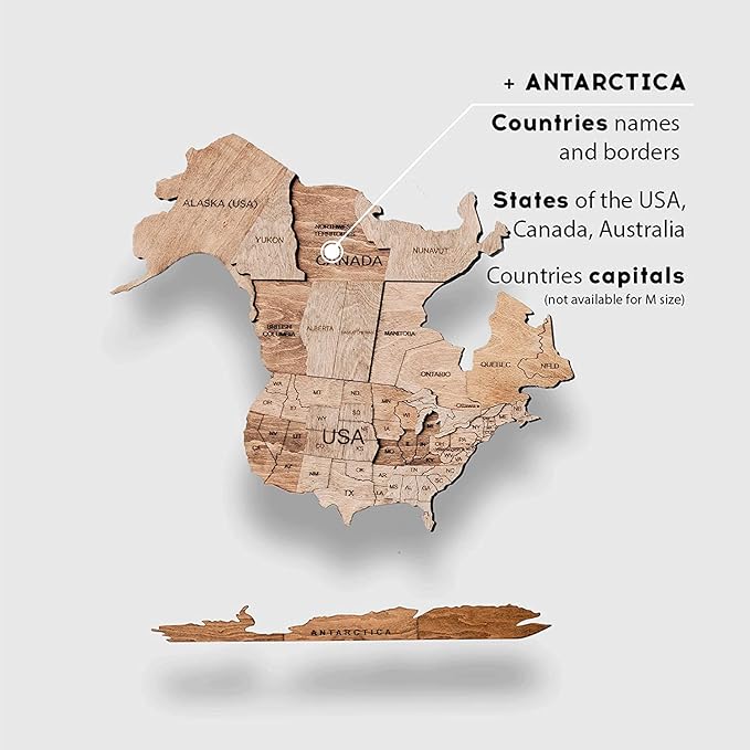 Enjoy The Wood 3D Wooden World Map Wall Art - Large Travel Map with Pins for Art Decor - Decorative Map of the World for Home, Office - Travel Wall Art Housewarming Gift Idea (Terra, M, Unframed)
