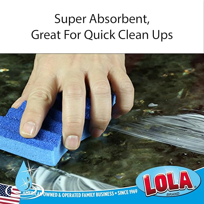 LOLA All Purpose Scrub Sponge, 24 Pack, Made in USA Scrub Sponge- Superior Technology, Non-Scratch, Long Lasting - Dishes, Mugs, Non-Stick Cookware