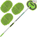 62'' Car Wash Brush with Long Handle Chenille Microfiber Car Wash Mop Mitt Kit Scratch-Free Car Cleaning Brush Care Kits with Replacement Head Supplies for Cars RV Truck Boat