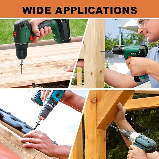#14 Wood Screws Assortment Kit, 480Pcs Star Drive Decking Wood Screws, Rust Resistant Timber Screws for Timber/Log/Landscaping(2-7/8", 3", 4", 4-1/2", 5", 6", 8")