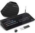 TOWON Black Desktop Whiteboard with todo List Templates, White Board Dry Erase Small for Desk, Glass Reminder Memo Notepad to-do List Dry Erase with Storage, Lined & Free Section, 16x7 Inches